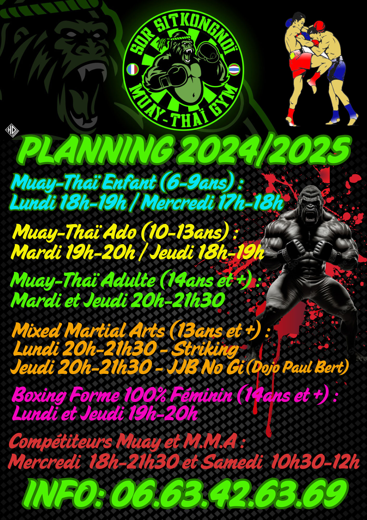 Horaires saison 2023 2024 SSKN JONZAC